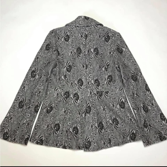 Lucia’s Sarto Grey Lace Winter Jacket Pockets blazer coat - Picture 8 of 10